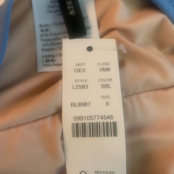 J. Crew NEW Halter Wrap Swim Dress Swimsuit Light Blue Size 6 - Picture 10 of 12